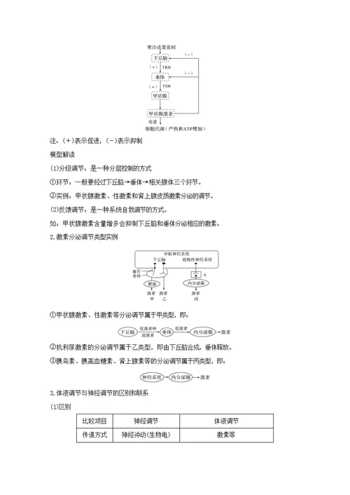 （鲁京津琼）2020版高考生物总复习第24讲体液调节及其与神经调节的关系教案