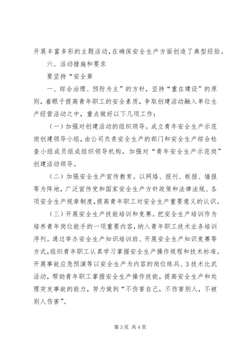 青年安全生产示范岗”活动实施方案 (5).docx