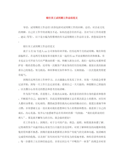 精编之银行员工试用期工作总结范文.docx