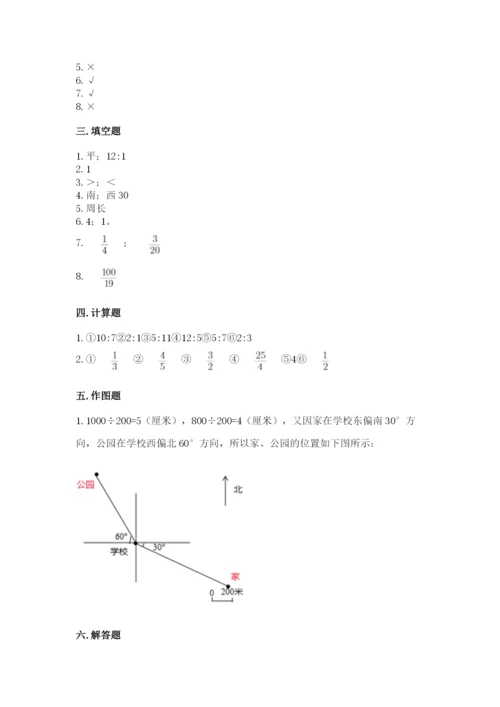 人教版小学六年级上册数学期末测试卷精品（b卷）.docx