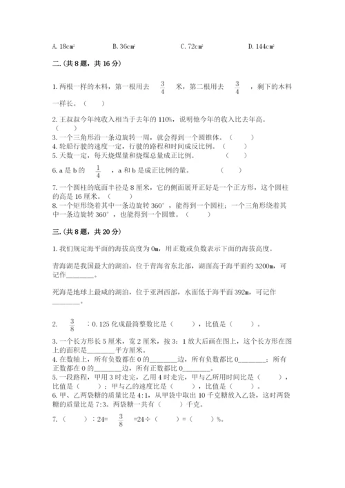 苏教版六年级数学小升初试卷完美版.docx