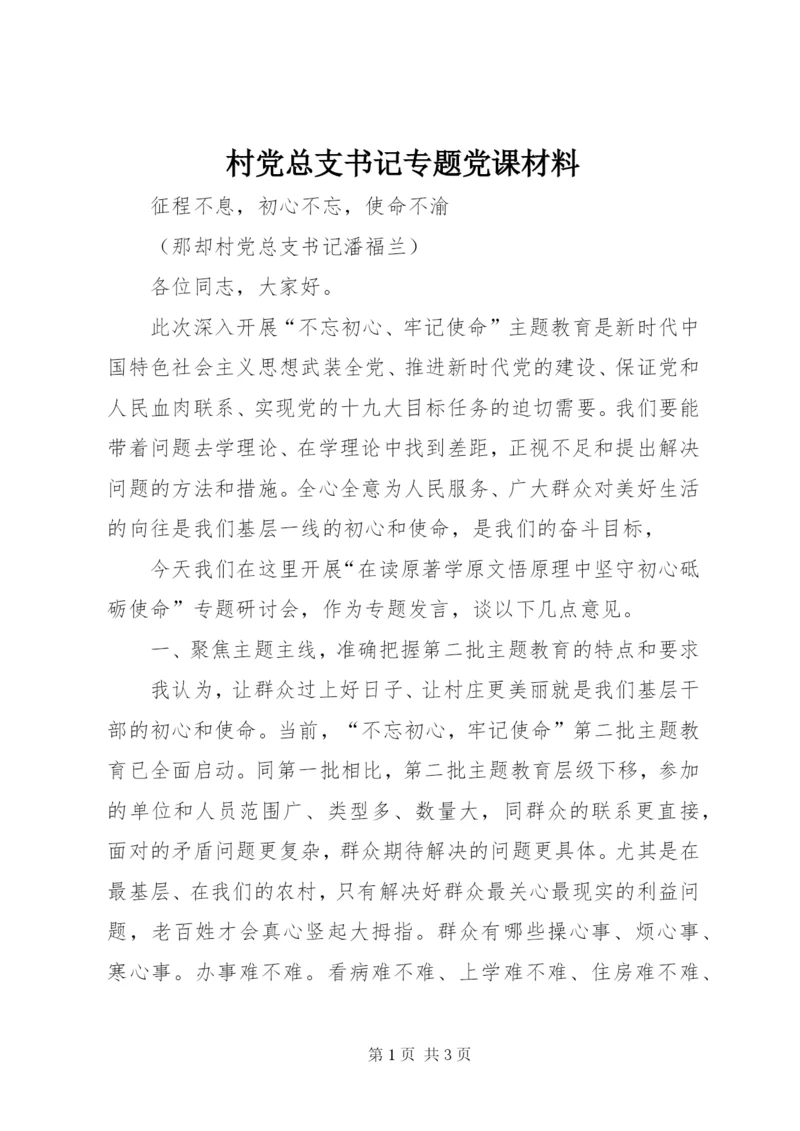 最新精编之村党总支书记专题党课材料.docx