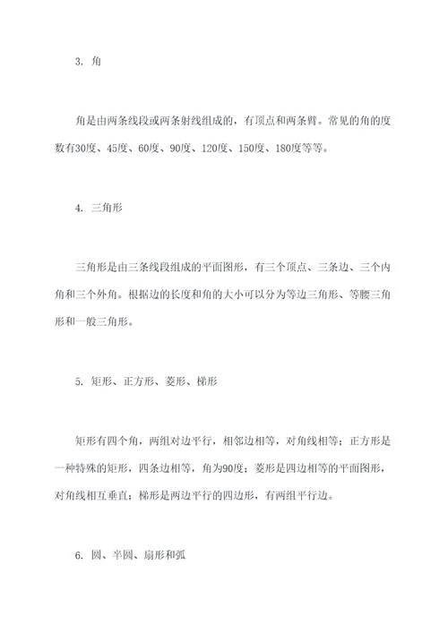 六年级图形王国知识点总结