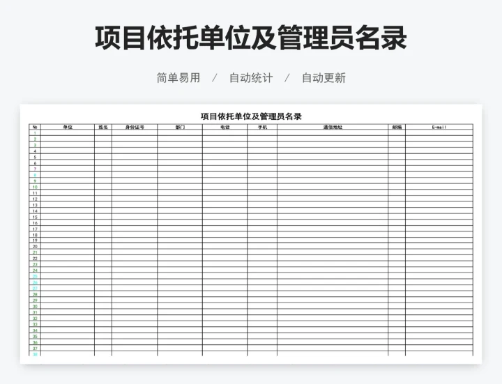 项目依托单位及管理员名录