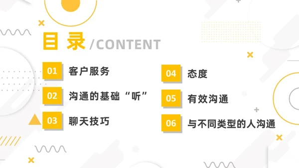 黄色简约风客户沟通技巧客户沟通培训课件
