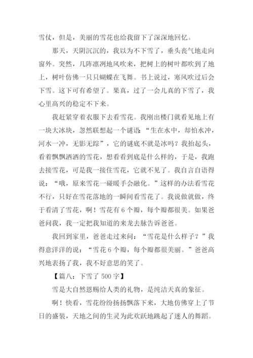 小学生寒假日记下雪.docx