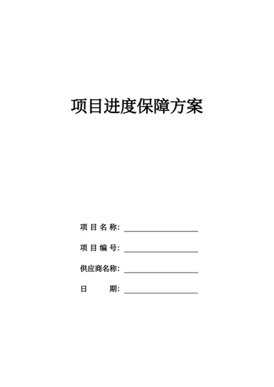 项目进度保障方案