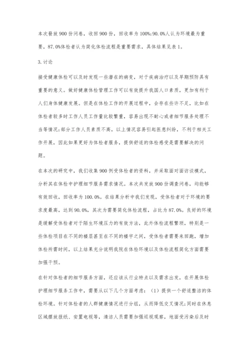 体检者对健康管理中心护理细节服务的需求调查研究.docx
