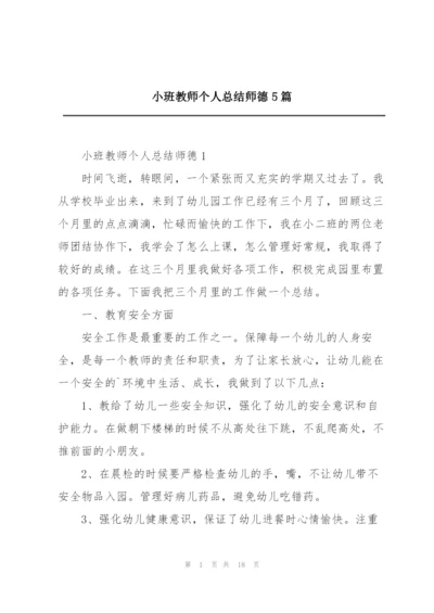 小班教师个人总结师德5篇.docx