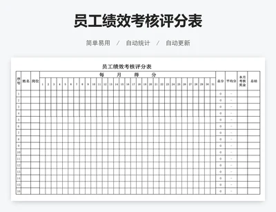 员工绩效考核评分表