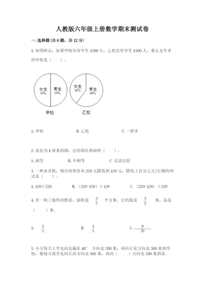 人教版六年级上册数学期末测试卷含答案解析.docx