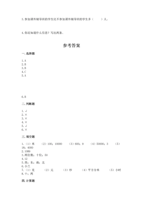 人教版三年级下册数学期末测试卷及答案【基础+提升】.docx