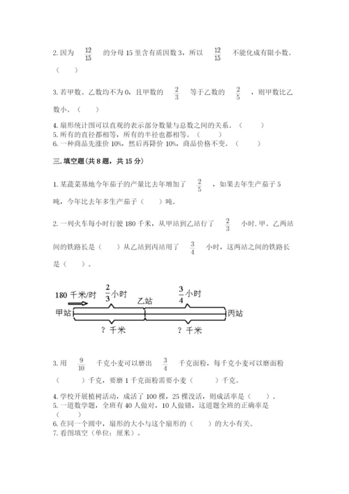 人教版小学六年级上册数学期末测试卷精品【完整版】.docx
