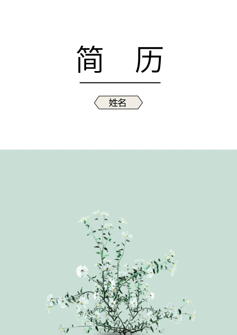 绿色简约四页个人简历求职简历行业通用模版 (3)