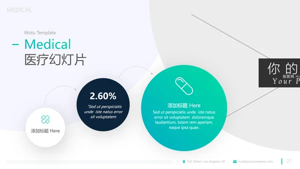 精致平滑医疗报告医院宣传动态PPT模板