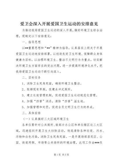 爱卫会深入开展爱国卫生运动的安排意见.docx