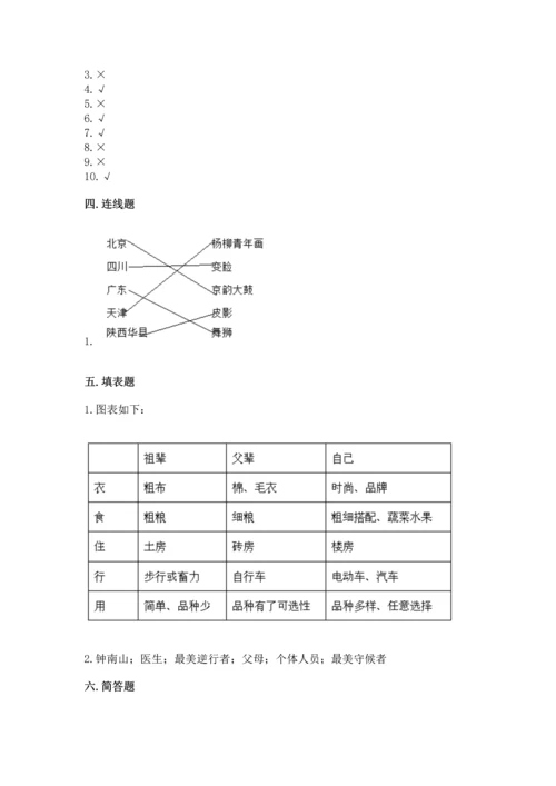 部编版小学四年级下册道德与法治《期末测试卷》带答案（考试直接用）.docx