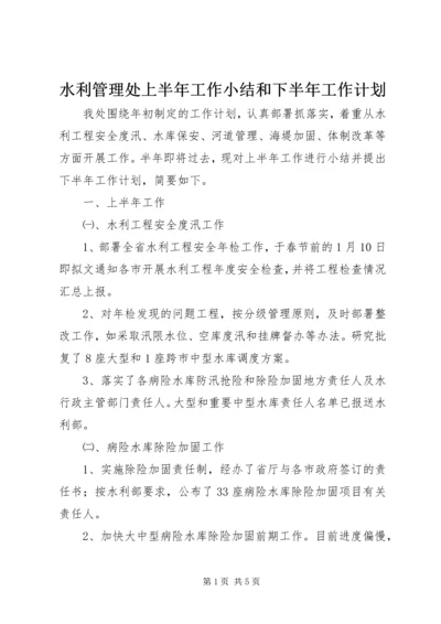 水利管理处上半年工作小结和下半年工作计划.docx