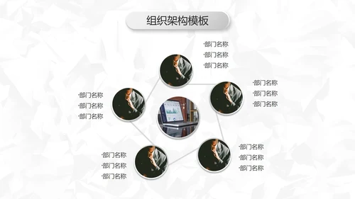 微立体商务几何公司企业组织架构图PPT模板