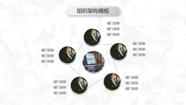 微立体商务几何公司企业组织架构图PPT模板