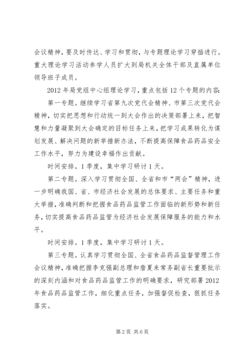 监督局党组学习工作计划.docx
