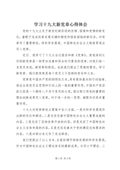 学习十九大新党章心得体会 (5).docx