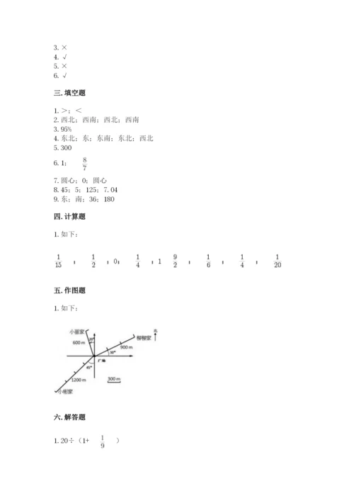 小学数学六年级上册期末测试卷及答案【名校卷】.docx