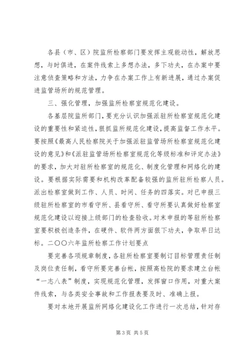 二○○六年市监所检察工作计划要点.docx