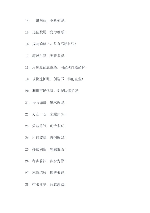 快速扩张口号标语大全