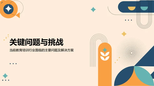 橙色简约风教育培训行业年终总结PPT模板