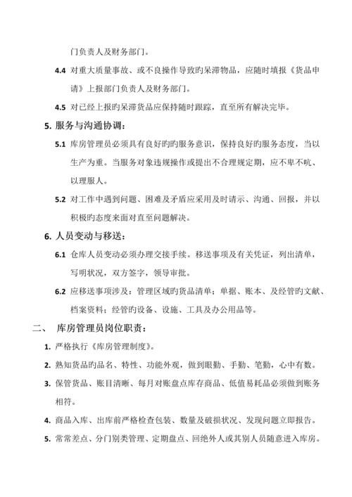 库房管理制度及库房管理员岗位职责.docx