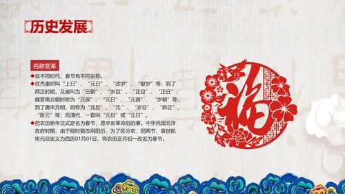 典雅中国风春节习俗传统文化PPT课件