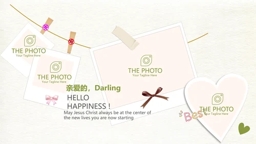手绘小清新旅行电子相册PPT动态模板