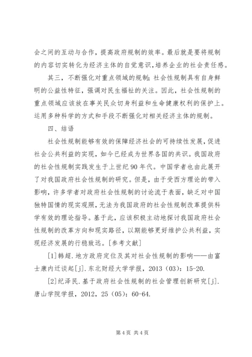 公共管理领域的政府社会性规制.docx