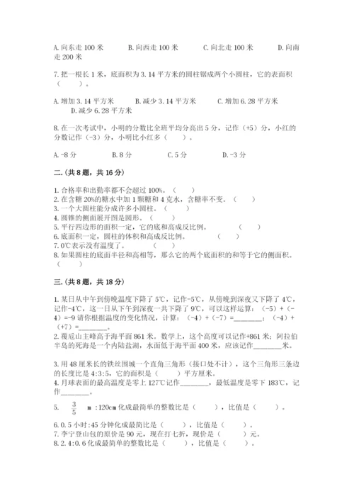 浙教版数学小升初模拟试卷带答案（精练）.docx