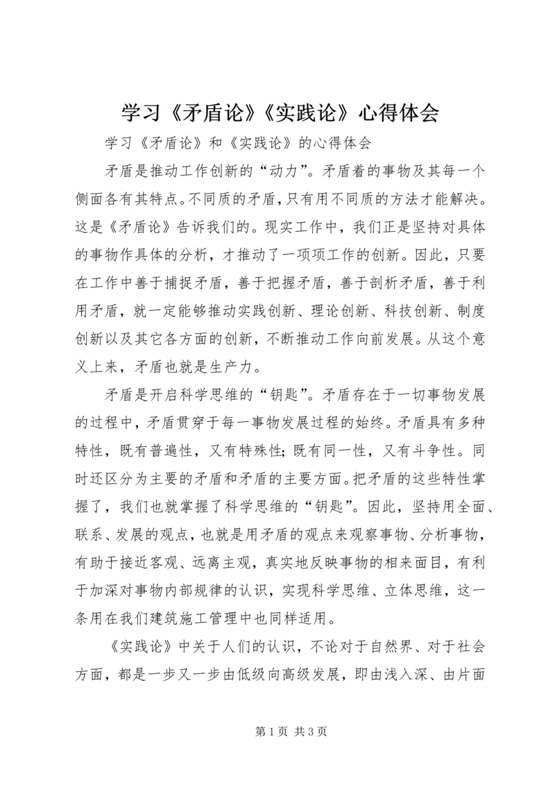 学习《矛盾论》《实践论》心得体会 (5).docx