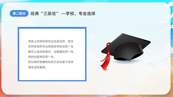 蓝色水彩插画风考研经验分享课件PPT