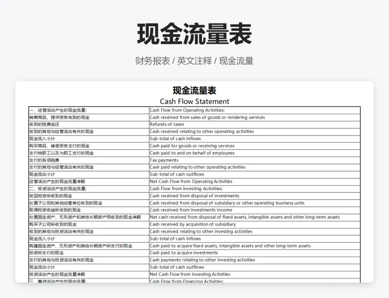 现金流量表