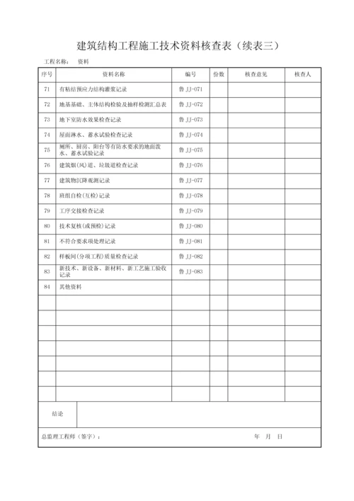 DB37T50722016山东建筑工程建筑结构施工技术资料全套资料表格word.docx