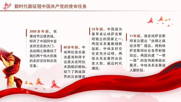 同心笃行续写中哈关系新篇章党课PPT课件