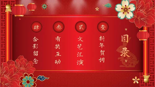 红色奢华剪纸风喜迎元旦公司活动PPT模板