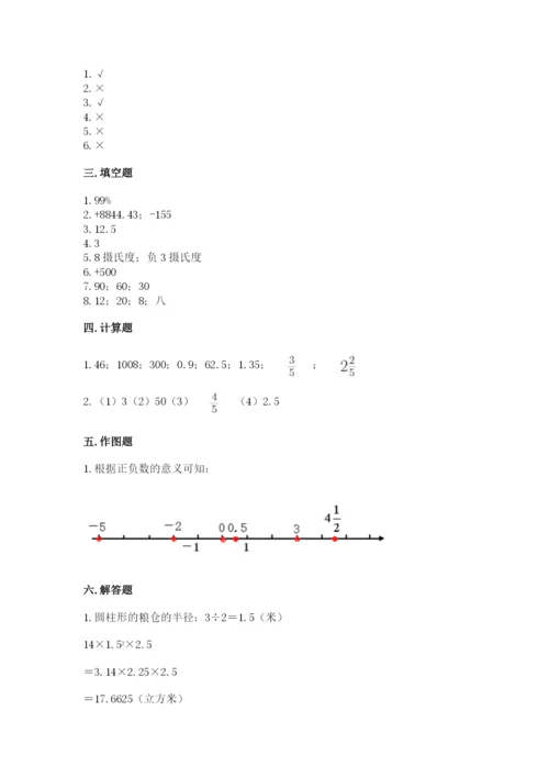 清镇市六年级下册数学期末测试卷及1套参考答案.docx