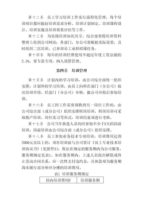 学习培训管理办法