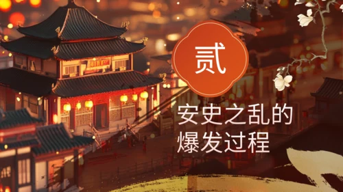 橙色中国风历史课件安史之乱与唐朝衰落PPT