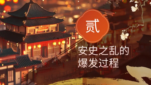 橙色中国风历史课件安史之乱与唐朝衰落PPT