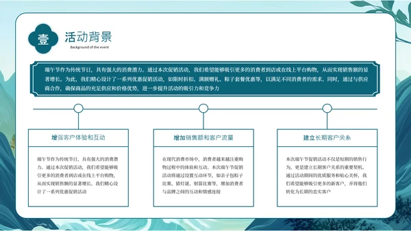 蓝色古风端午节促销活动策划PPT