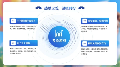 蓝色父亲节可爱卡通教育培训PPT模板