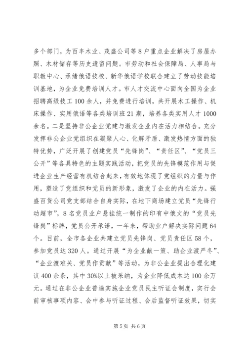 市委积极构建非公企业党建工作 (2).docx