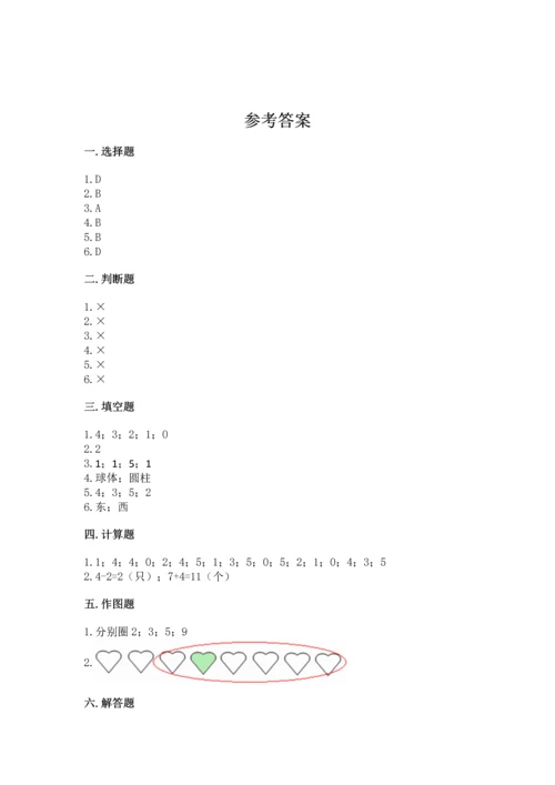 小学一年级上册数学期中测试卷精品【考点梳理】.docx