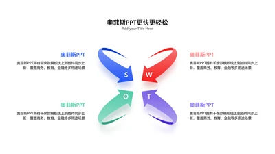 简约风SWOT分析并列关系4项PPT图文页